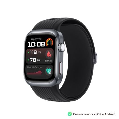 Huawei Watch D2 LCA-B10 - Black with Black Fluoroelastomer Strap