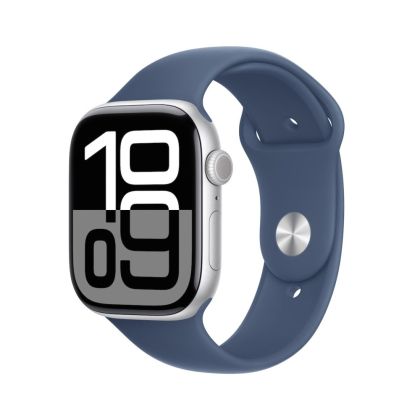 Apple Watch Series 10 42mm GPS - Silver Aluminum case with Denim Sport Band - M/L
