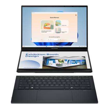 Asus ZenBook DUO 14 UX8406CA-PZ042X 14" 3K OLED Touch Intel Core Ultra 9 185H vPro Enterprise 32GB RAM 2TB SSD Win11Pro BG kbd - Inkwell Gray + Backpack + Sleeve