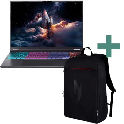 КОМБИНАЦИЯ С ПОДАРЪК Acer Nitro 16S AI AN16S-61-R28Q 16" WQXGA IPS AMD Ryzen AI 9 365 16GB RAM 1TB SSD NVIDIA RTX 5070 8GB NoOS - Black + Acer Nitro Quest Backpack 18" - Black