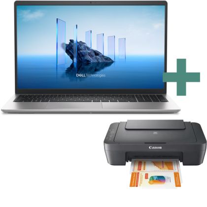 КОМБИНАЦИЯ С ПОДАРЪК Dell Pro 15 Essential PV15250 15.6" FHD IPS Intel Core 3 100U 8GB RAM 512GB SSD Ubuntu BG kbd - Platinum Silver + Canon PIXMA MG2551S All-In-One - Grey