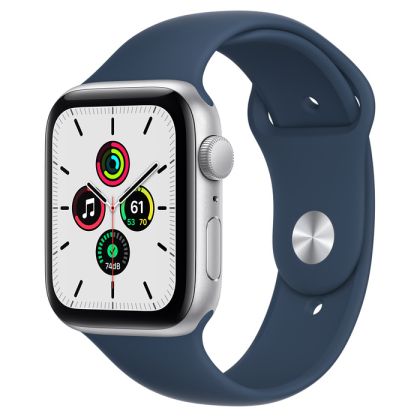 Apple Watch SE (ver2) GPS 44mm - Silver Aluminium Case with Abyss Blue Sport Band - Regular