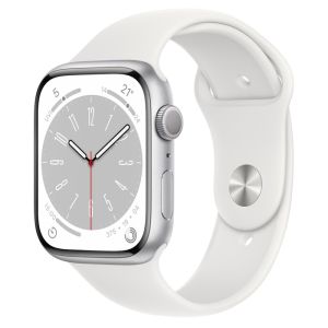 Apple Watch Series 8 GPS 45mm - Silver Aluminium Case with White Sport Band - Regular