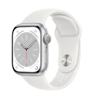 Apple Watch Series 8 GPS 41mm - Silver Aluminium Case with White Sport Band - Regular
