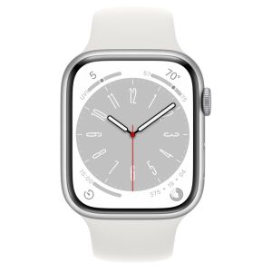 Apple Watch Series 8 GPS 4G 45mm - Silver Aluminium Case with White Sport Band - Regular