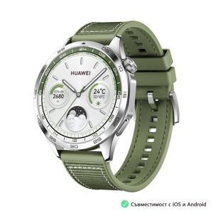 КОМБИНАЦИЯ Huawei Watch GT 4 Phoinix-B19W 46mm - Green + Huawei FreeBuds SE 2 - Ceramic White