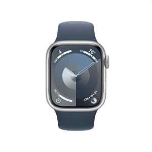 Apple Watch Series 9 GPS 41mm - Silver Aluminium Case with Storm Blue Sport Band - S/M