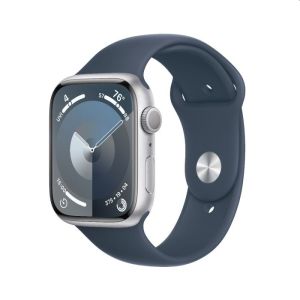 Apple Watch Series 9 GPS 45mm - Silver Aluminium Case with Storm Blue Sport Band - S/M