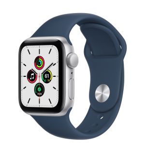 Apple Watch SE  (ver2) GPS 40mm - Silver Aluminium Case with Abyss Blue Sport Band - Regular