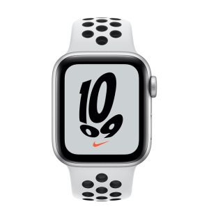 Apple Watch Nike SE (ver2) GPS 40mm - Silver Aluminium Case with Pure Platinum/Black Nike Sport Band - Regular
