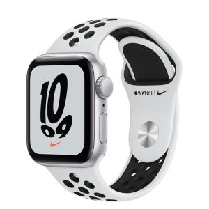 Apple Watch Nike SE (ver2) GPS 40mm - Silver Aluminium Case with Pure Platinum/Black Nike Sport Band - Regular