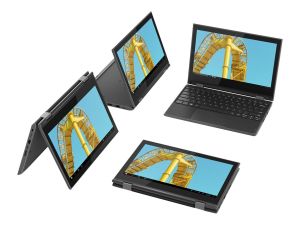 Lenovo Chromebook 300e gen2 Flip 11.6" HD ready IPS Touch Intel Celeron N4120 4GB RAM 64GB eMMC Win10Pro BG kbd - Black