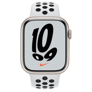 Apple Watch Nike Series 7 GPS 45mm - Starlight Aluminium Case with Pure Platinum/Black Nike Sport Band - Regular